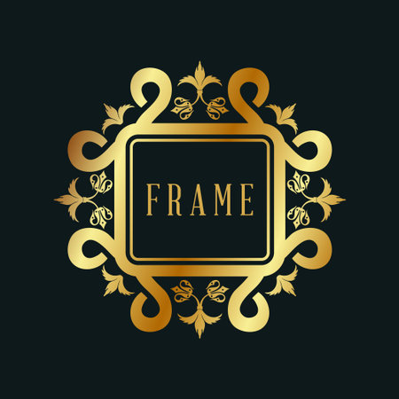 design Frame Luxury vintage with Golden Color Premium Vector templateのイラスト素材