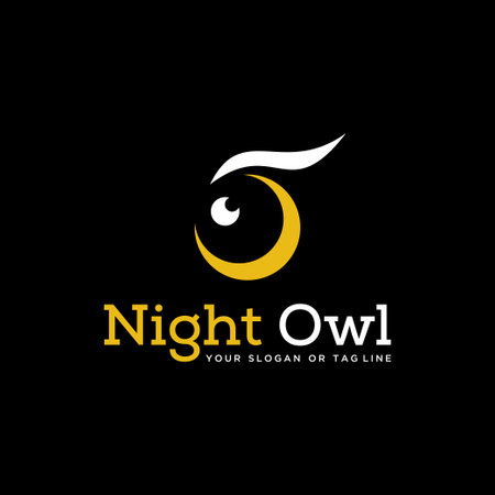 abstract logo owl nigh vector templateのイラスト素材