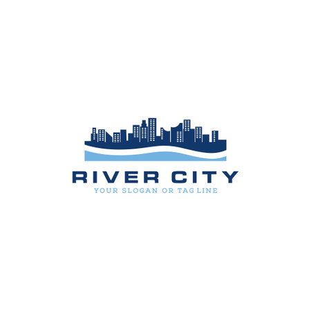 logo design City river vector templateのイラスト素材