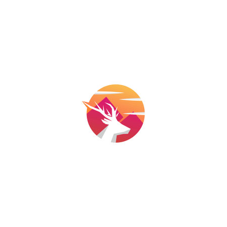 Colorful deer logo design vector templateのイラスト素材