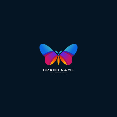 colorful butterfly logo design vector templateのイラスト素材