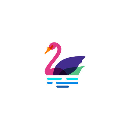 colorful swan logo design vector templateのイラスト素材