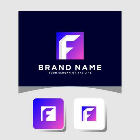 Colorful logo design letter F vector templateのイラスト素材