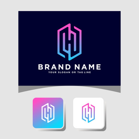 Colorful logo design letter H vector templateのイラスト素材