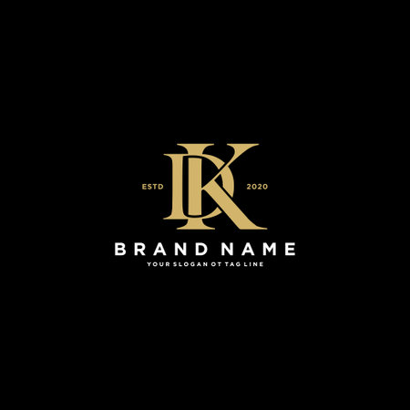 letter DK logo design vector templateのイラスト素材
