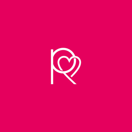Letter R heart logo icon design vector template elementsのイラスト素材