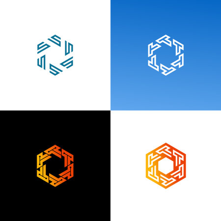 Letter icon Set Hexagon Initial   design vector templateのイラスト素材