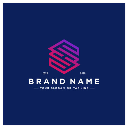letter SH colorful logo design vector templateのイラスト素材