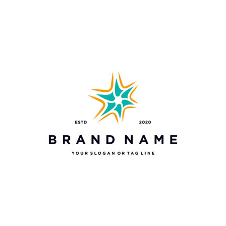 hexagon star logo design vector templateのイラスト素材