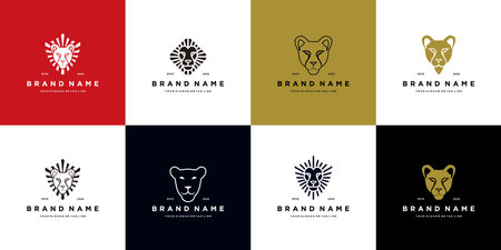 collection of Lion logo design vector templatesのイラスト素材