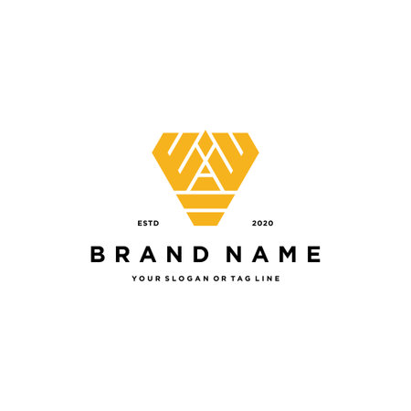letter WAW logo design vector templateのイラスト素材