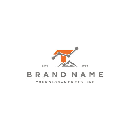letter T mountain finance logo design concept vector templateのイラスト素材