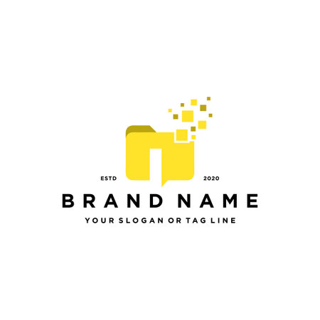 letter I file folder logo design vector templateのイラスト素材