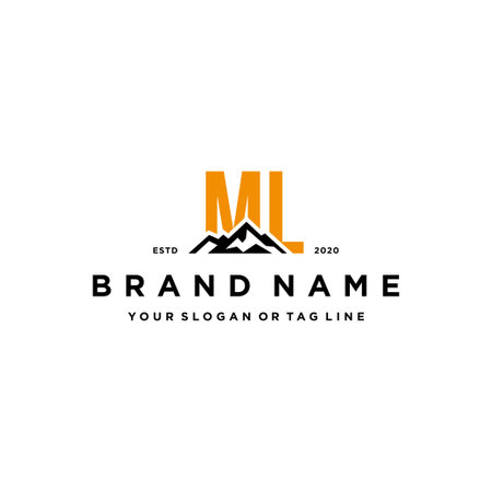 letter ML mountain logo design vector templateのイラスト素材