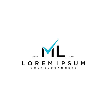 letter ML checklist logo design concept vector templateのイラスト素材