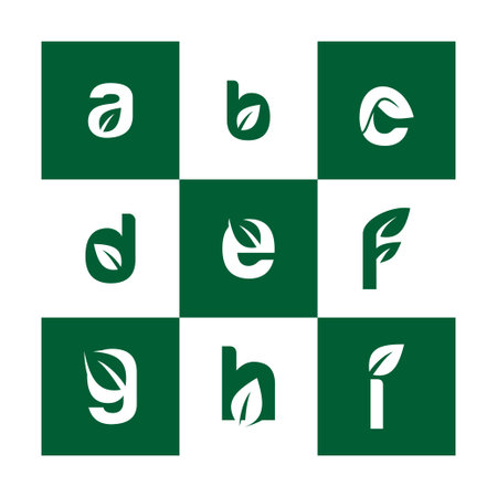 set letter leaf   icon design vector templateのイラスト素材