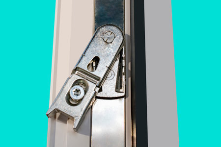 A fragment of the new window fittings made of plastic