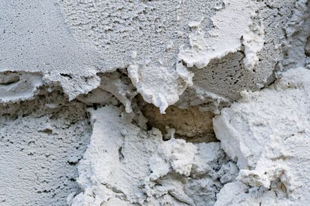 Fragment of fresh plaster on the wall of the houseの写真素材