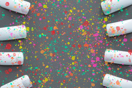 The image overlays on nails on a monophonic background