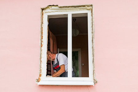 Installation of a new window in the old house