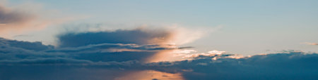 Frowning clouds in the evening sky at sunset