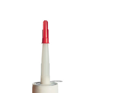 Tube with white sanitary siliconeの写真素材