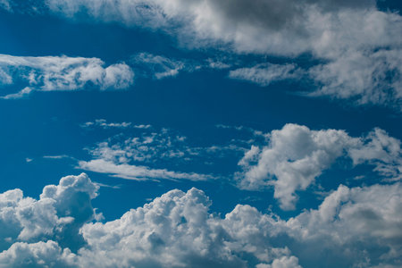 Summer blue sky covered with white clouds