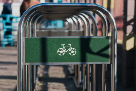 Stainless Steel arches for bicycle parking near City Park
