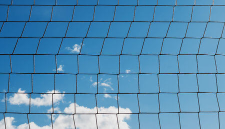 A fragment of a tangled net for balls in the stadium