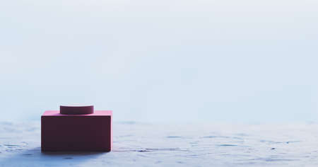 Collage of geometric shapes made of foam rubber in the form of a control buttonの写真素材