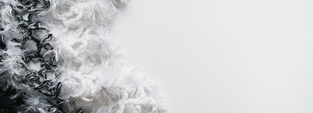 Knitted fabric with fringe on a decorative light background