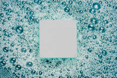 Texture image of foam bubbles formed on the liquid using a floating washclothの写真素材
