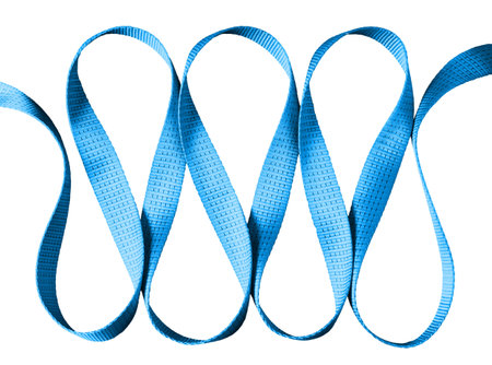 Twisted car rope with hook on a light background