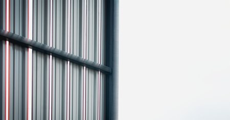 The structure is sheathed with metal sheets of different colorsの写真素材