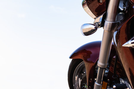 Tinted image of a heavy motorcycle partの写真素材