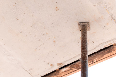 Support of building structures in a new house under constructionの写真素材