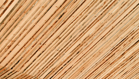 A fragment of a newly built private luxury house outside the city with sliding doors and wooden wallsの写真素材