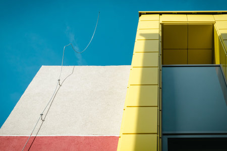 Lightning rod on a newly built building with a metal facade