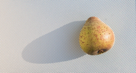 Image of a ripe pear on a metal backgroundの写真素材