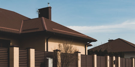 View of the roof of a new private house