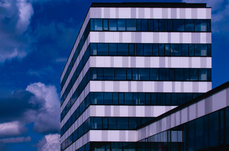 Modern new multi-level office building in the city