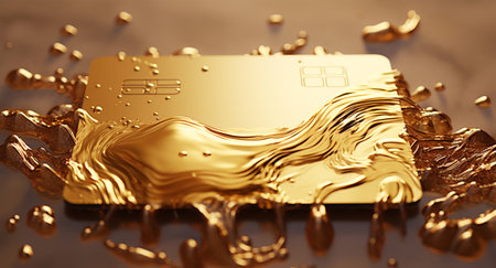 Image of a gold bank card on an abstract background,Generated by AI, Generated, AIの素材
