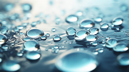 A textural image of a drop of water on the surface of water.Generated by AIの素材