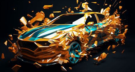 Creative colorful illustration of a sports carの素材