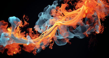 Textural illustration of the moment of ignition of natural gas,Generated by AIの素材