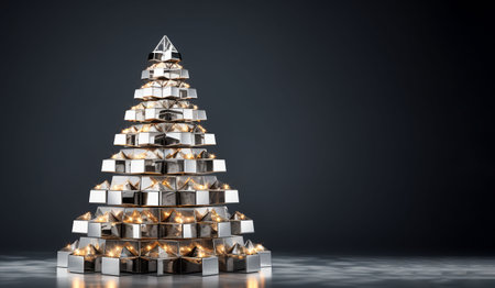 Illustration of a large Christmas tree on the street in winter,Generated by AIの素材