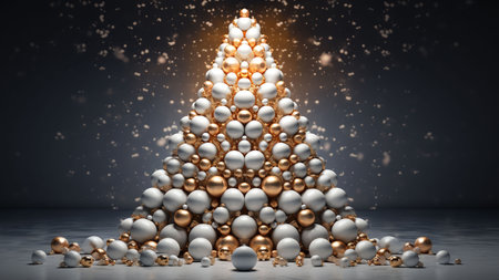 Illustration of a large Christmas tree on the street in winter,Generated by AIの素材