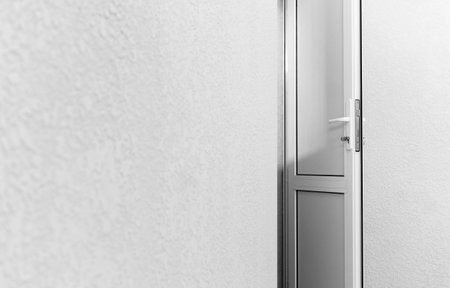 New plastic door in a newly built office spaceの写真素材