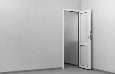 New plastic door in a newly built office spaceの写真素材