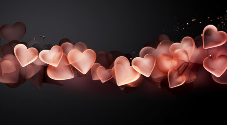 Background for a holiday card made of multi-colored gradient hearts.,Generated by AIの素材